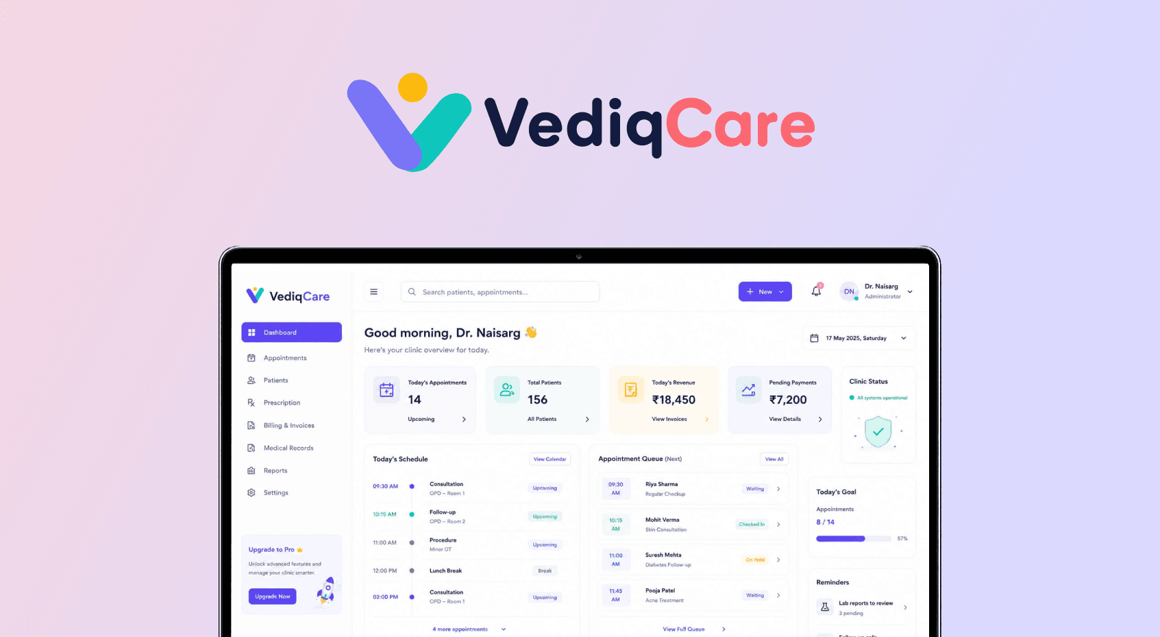 Vediq Care: Clinic Management, Simplified — image 1
